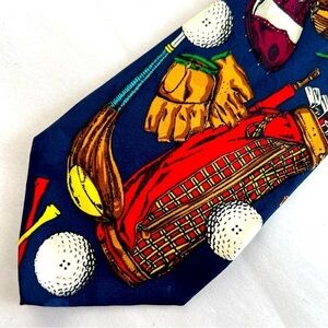 Addiction Golfing Tie Silk Tie With Great Vintage Golf Printing